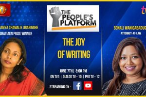 HE PEOPLE’S PLATFORM. - Dr. Ramya Chamalie Jirasinghe, Gratiaen Prize Winner - The Joy of Writing.