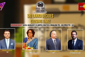 SRI LANKA DECIDES - CLOSING TIME! Face The Nation. 14th August at 9.30pm